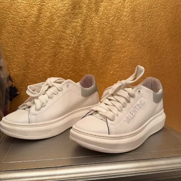 Size 7 White Valentino Sneakers - Picture 3 of 5